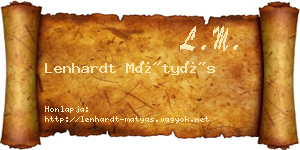 Lenhardt Mátyás névjegykártya
