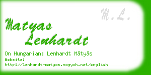 matyas lenhardt business card